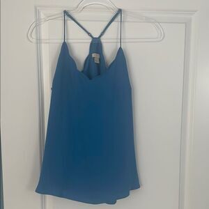 J.Crew Blue Scalloped Racerback Flowy Camisole Tank Top Size 8